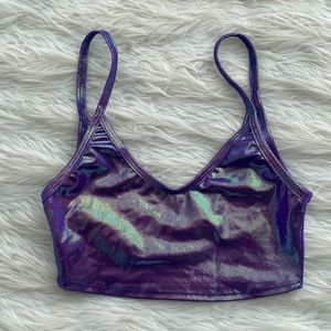 J. Valentine | Purple Holographic Crop Top